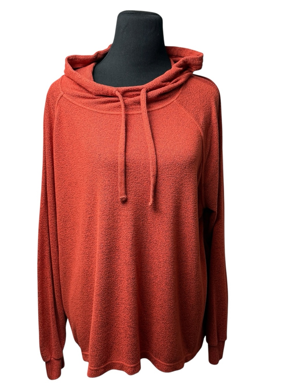 Eddie Bauer Women’s Orange Sweater XXL Cowl Neck Super Soft Fall Layer Hiking
